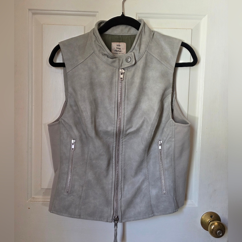 Free People Sweeney Vegan Leather Vest Jacket Size Small New With Tags - Picture 4 of 12